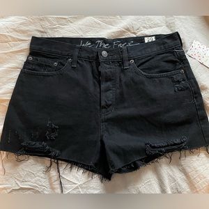 Free People Black Distressed Jean Shorts - Size 29 - NWT